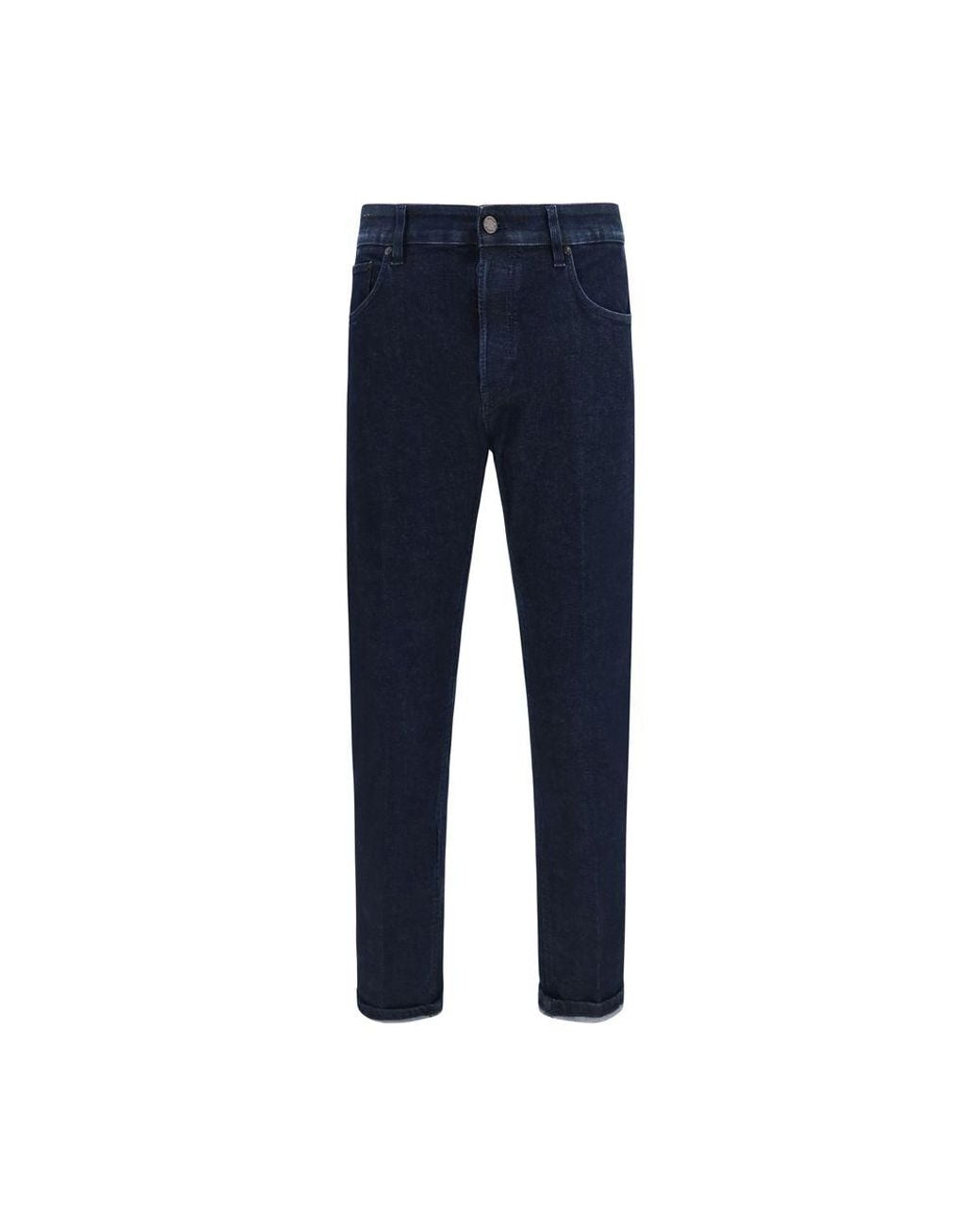 PT Torino Blue Cotton Tapered Jeans for men