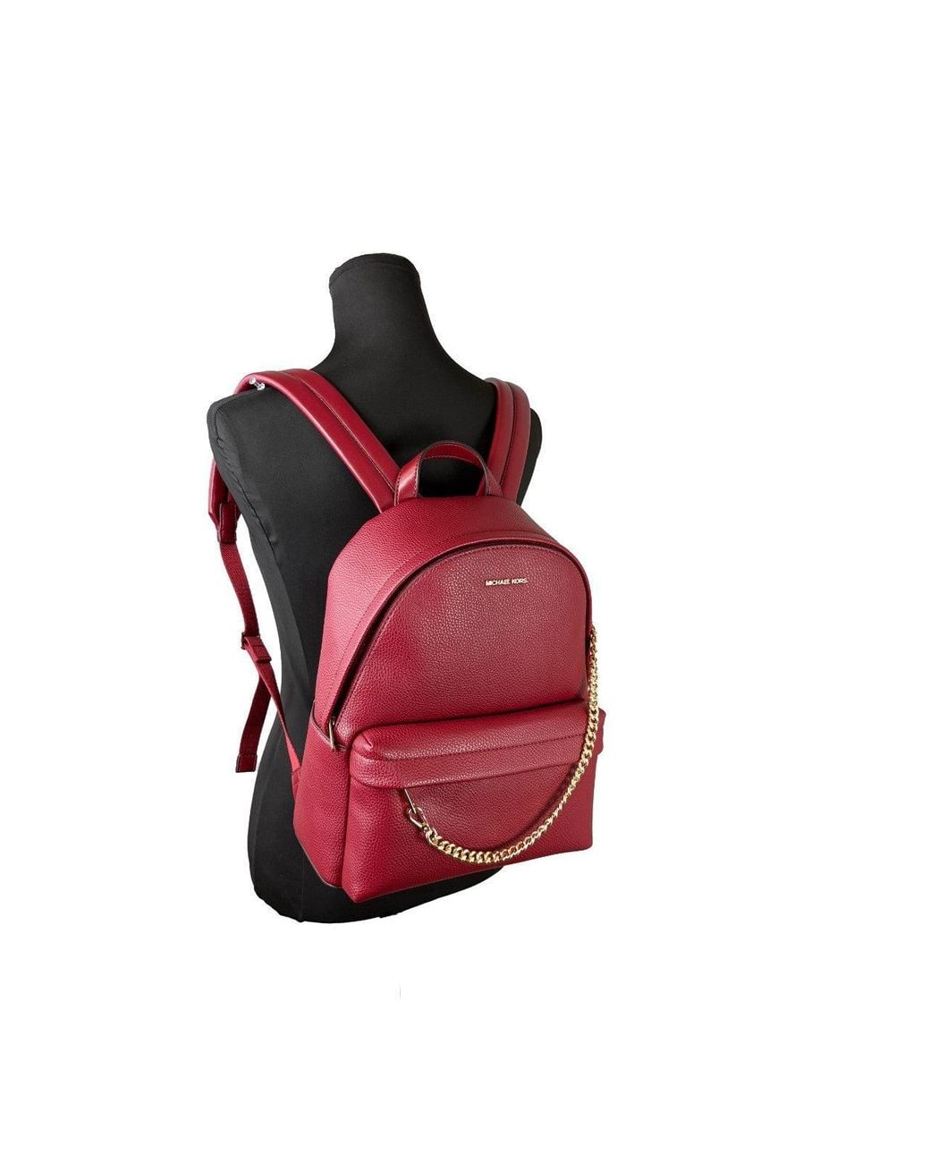 Michael Kors Red Slater Large Chain Backpack Bookbag