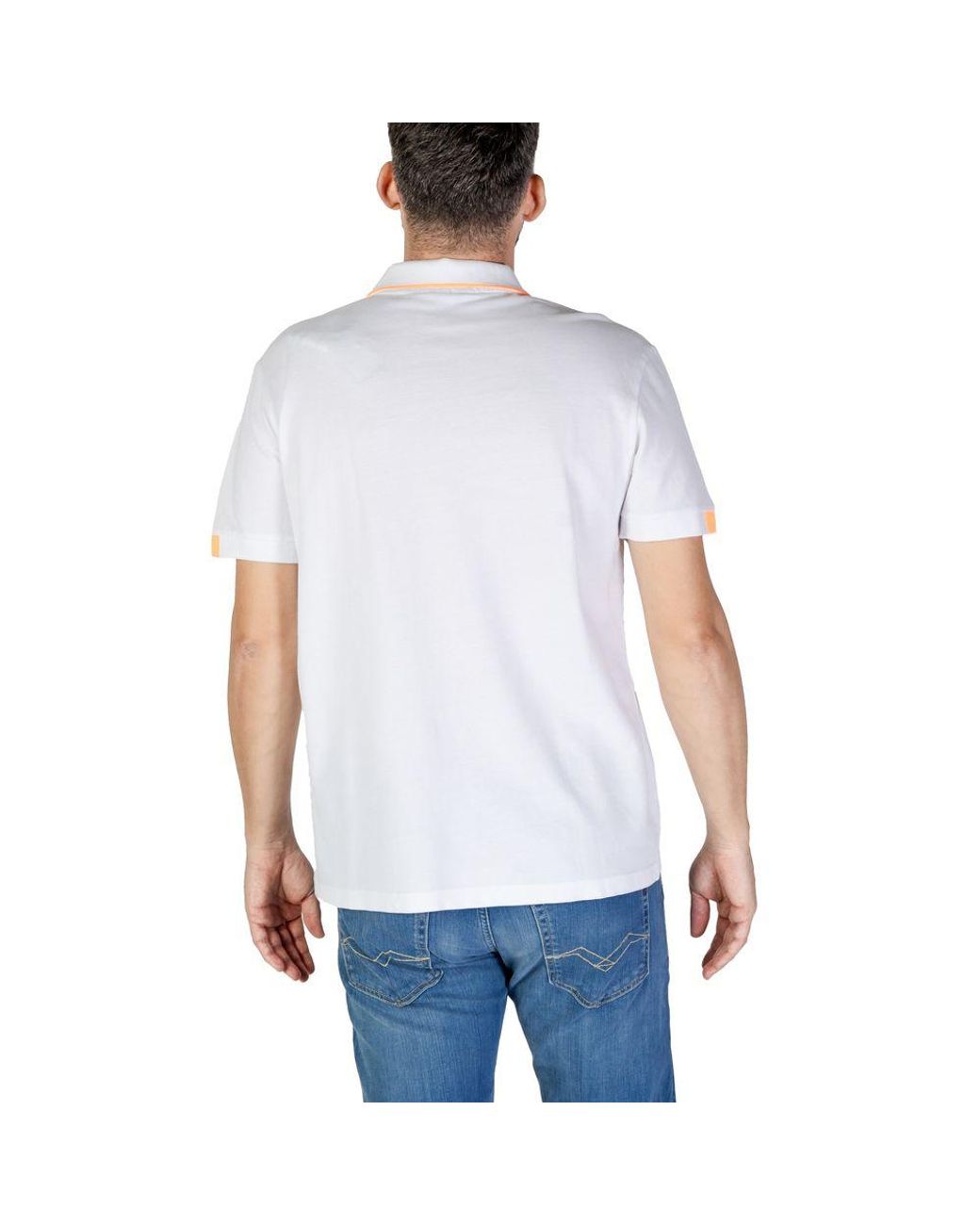 Refrigiwear Blue White Cotton Polo Shirt for men