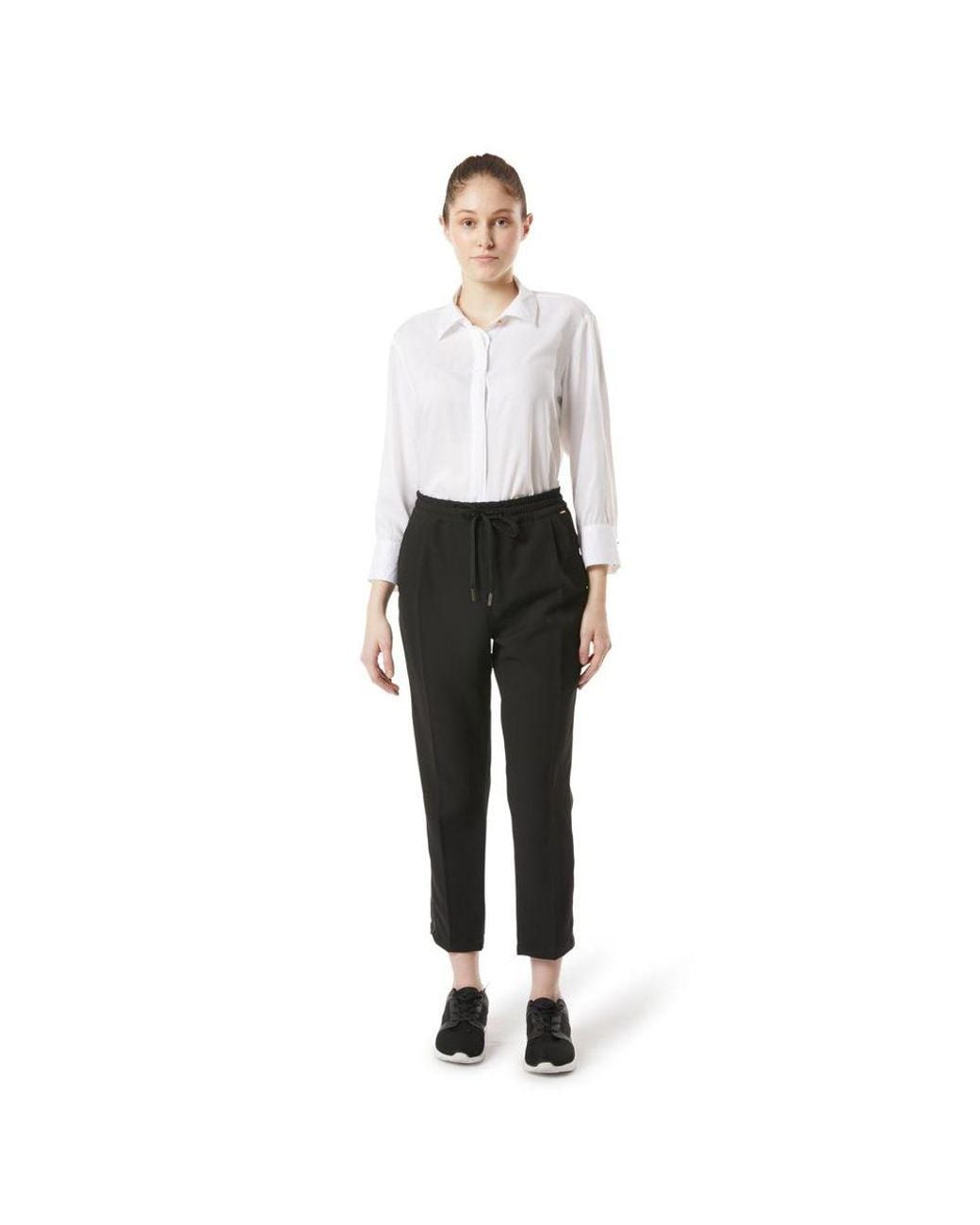 Gas Black Polyester Casual Pants