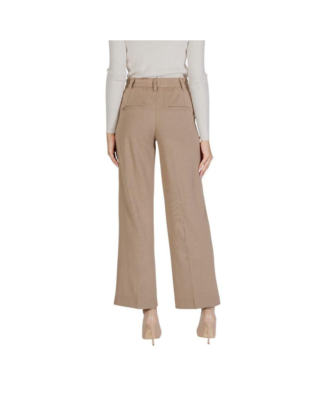 Street One Natural Beige Viscose Dress Pants
