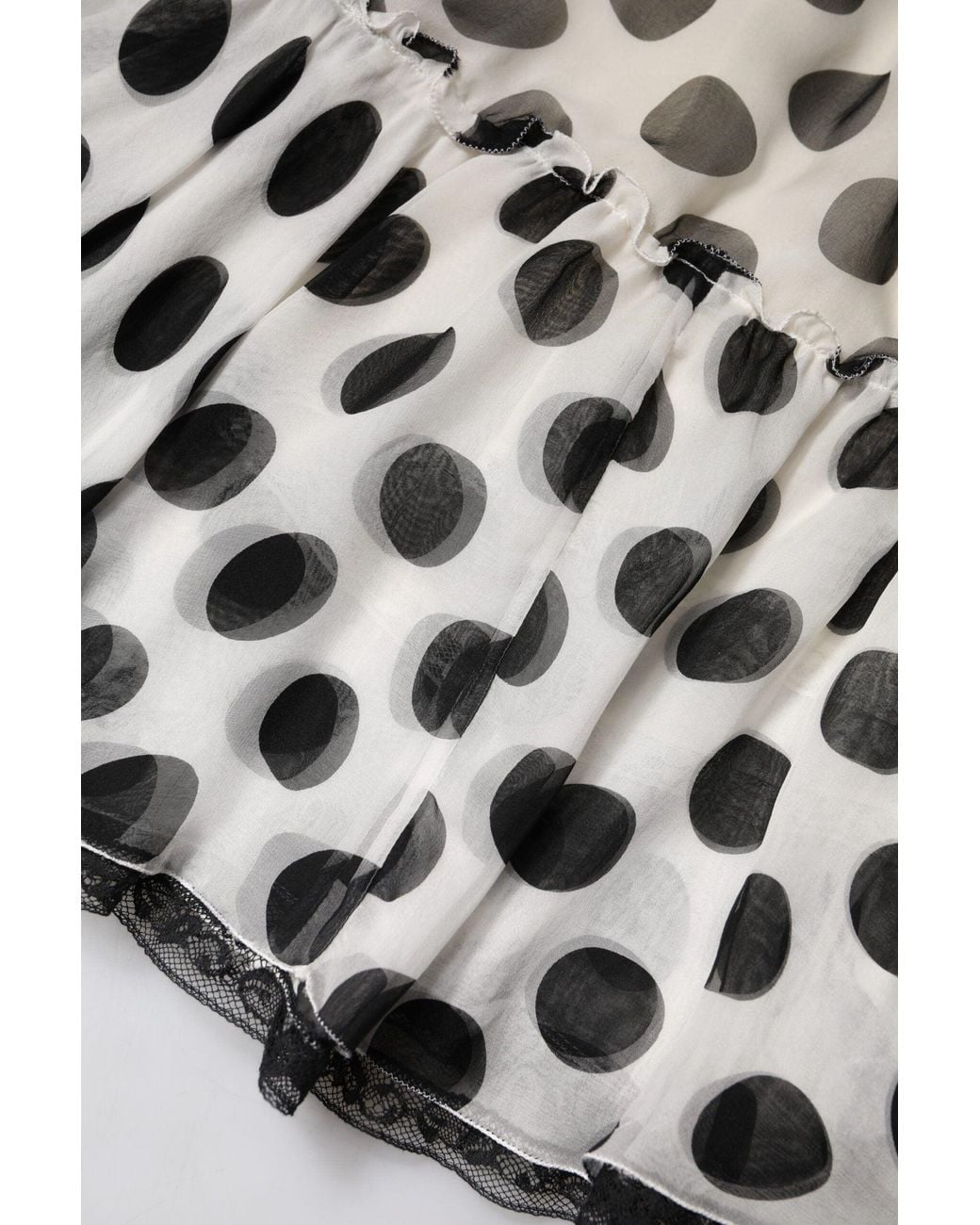 Dolce & Gabbana White Black Polka Dots Knee Length Skirt for men