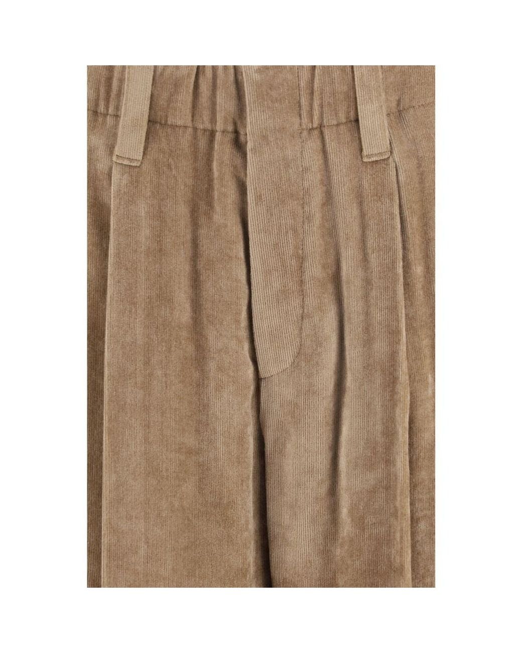 Brunello Cucinelli Natural Brown Viscose Casual Pants