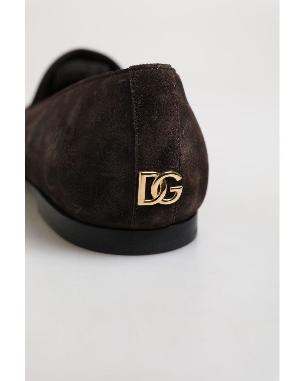 Dolce & Gabbana Black Brown Velvet Leather Slip On Loafers Shoes for men