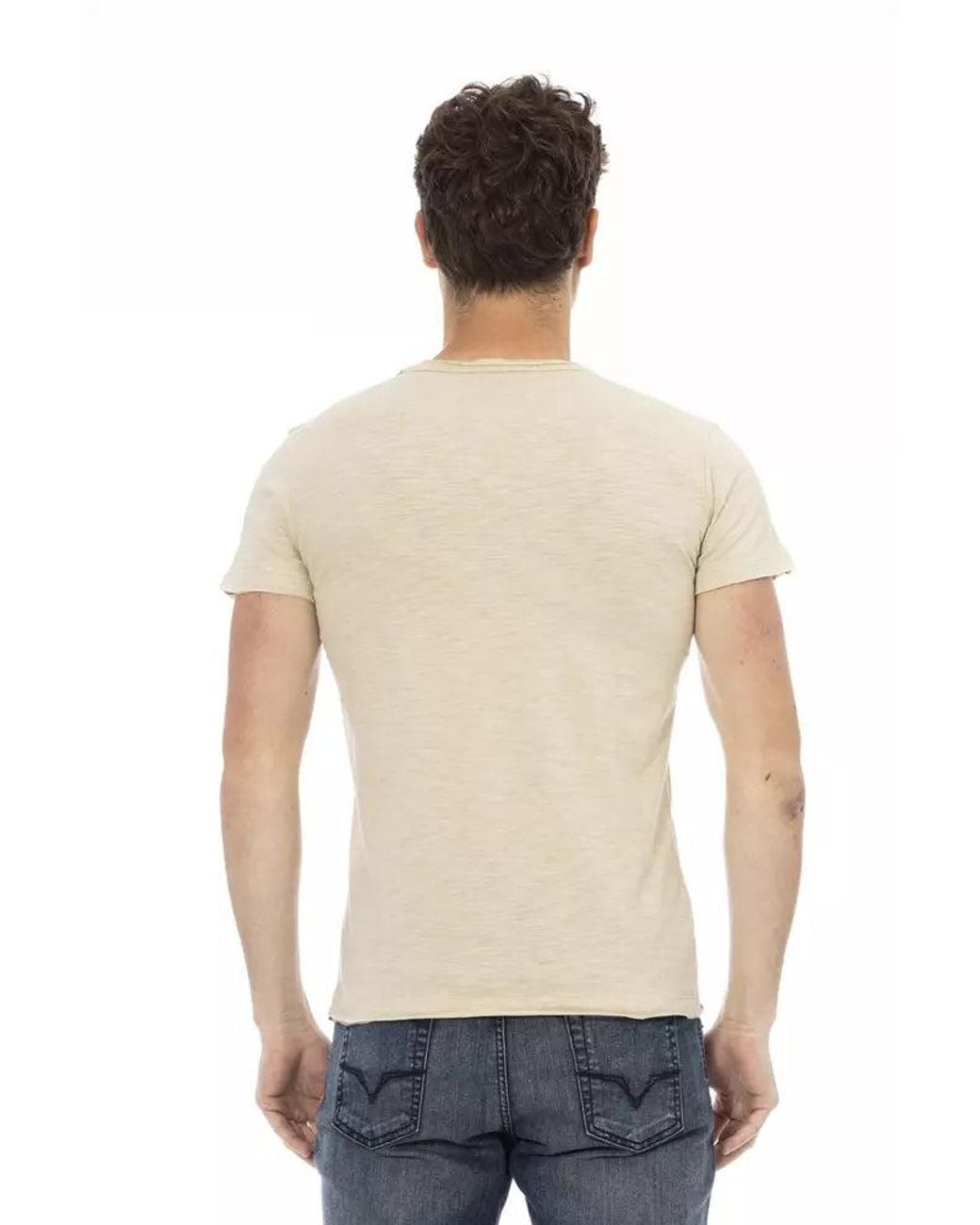 TRUSSARDI ACTION White Beige Cotton Men T for men