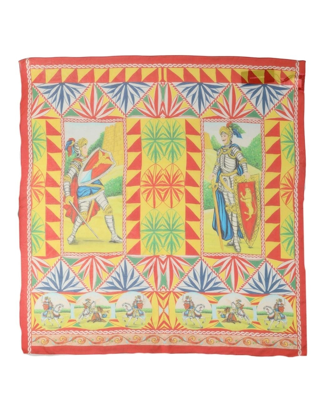 Dolce & Gabbana Multicolor Silk Carretto Print Foulard Scarf