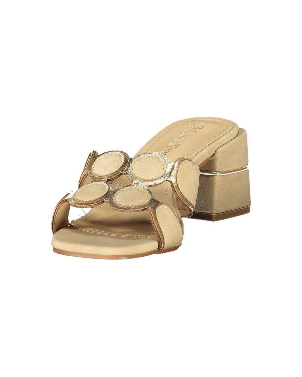 Laura Biagiotti Metallic Beige Polyurethane 's Sandal