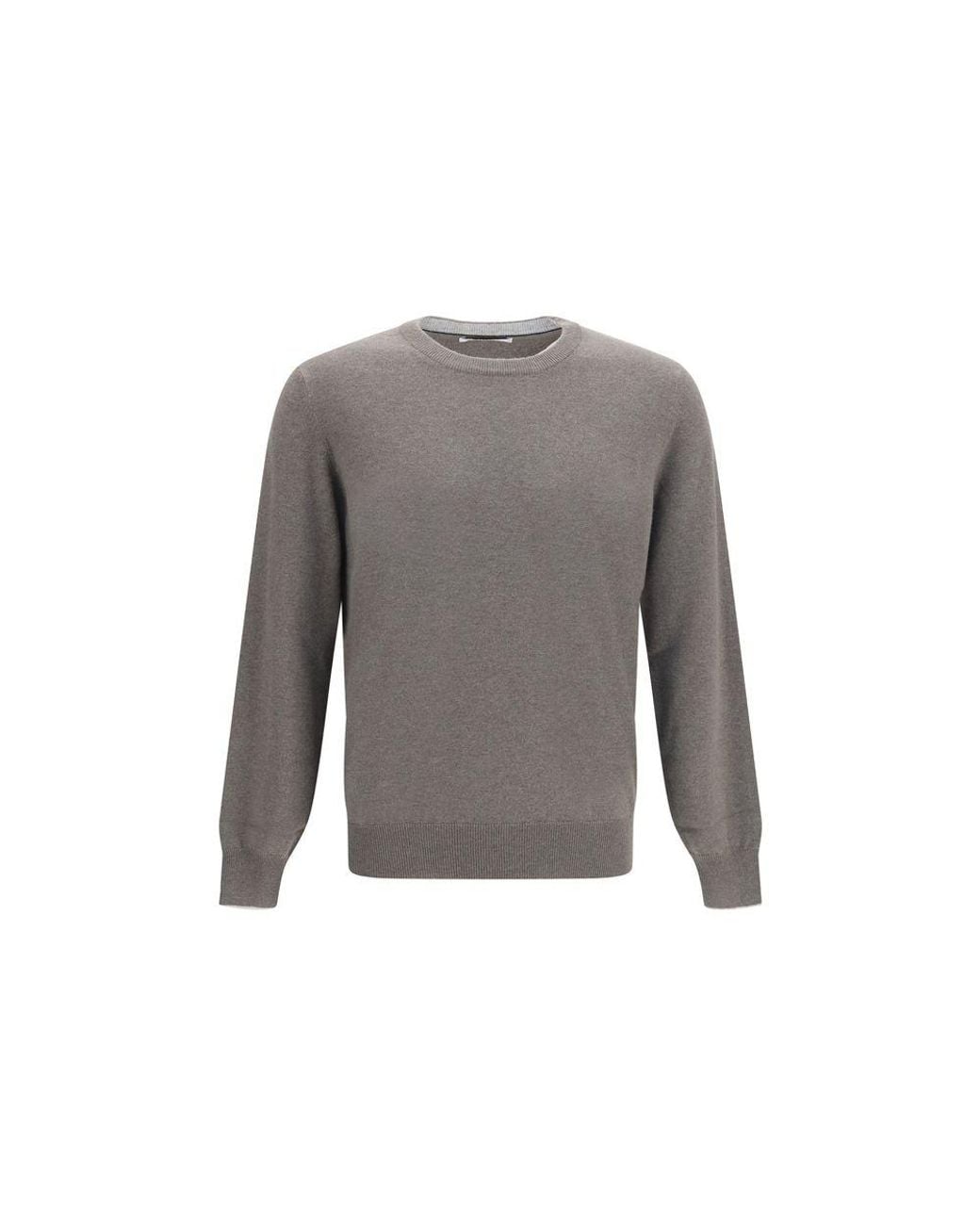 Brunello Cucinelli Gray Cashmere Sweater for men