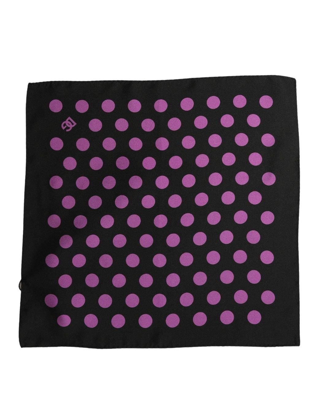 Dolce & Gabbana Purple Black Polka Dot Square Foulard Scarf for men
