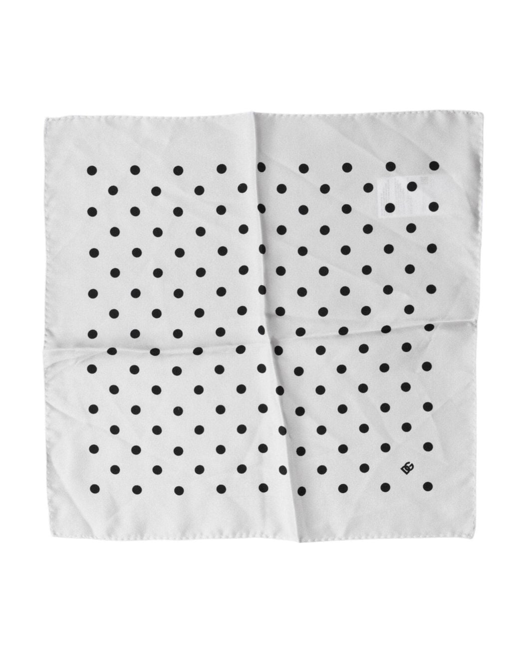 Dolce & Gabbana White Polka Dot Square Handkerchief Scarf for men
