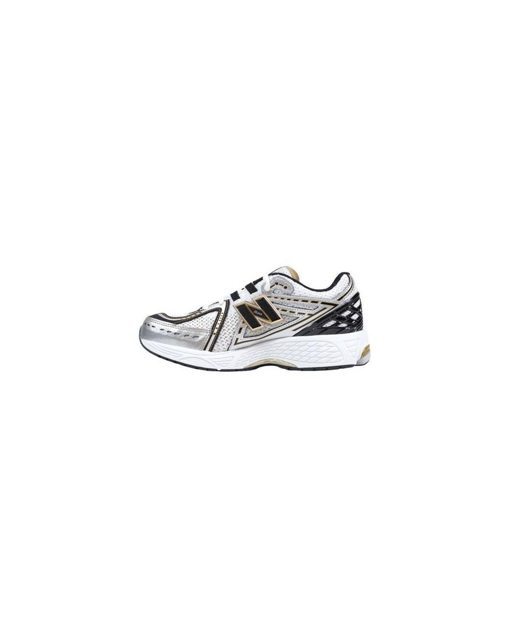 New Balance White Silver Synthetic Athletic Sneakers