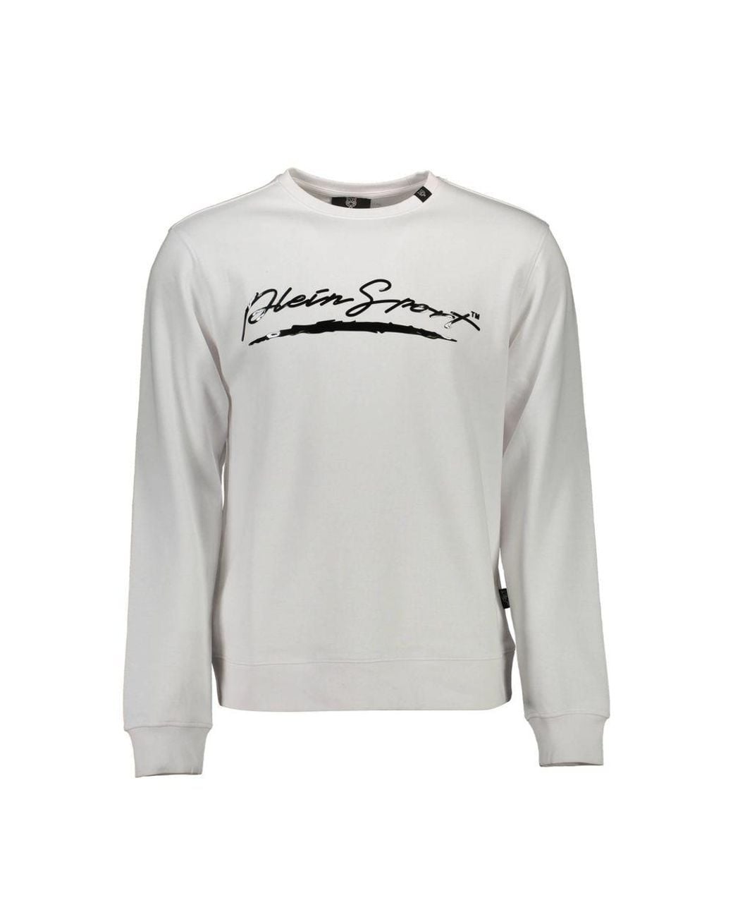 Philipp Plein Gray White Cotton Sweater for men