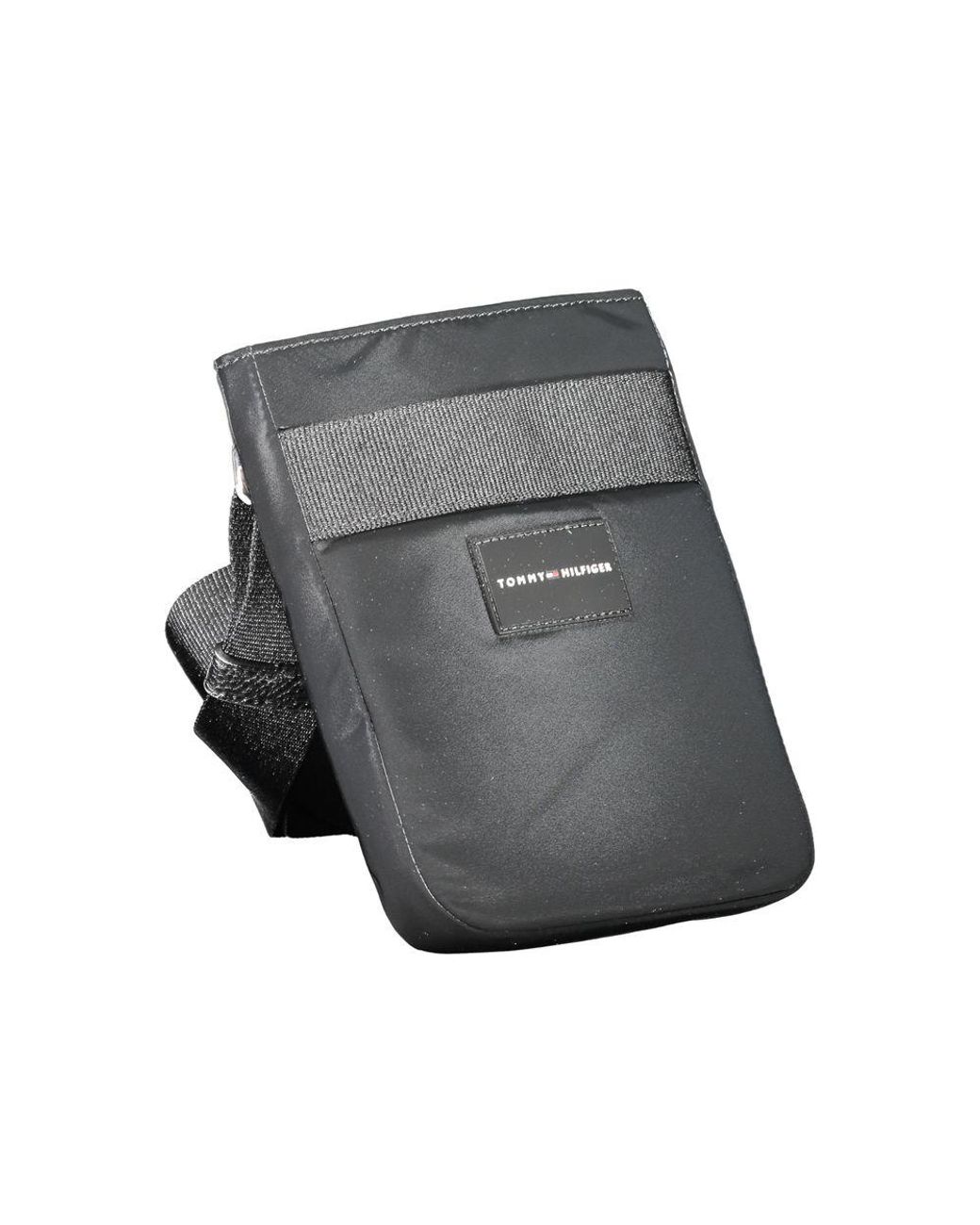 Tommy Hilfiger Gray Black Polyester Men's Shoulder Bag for men