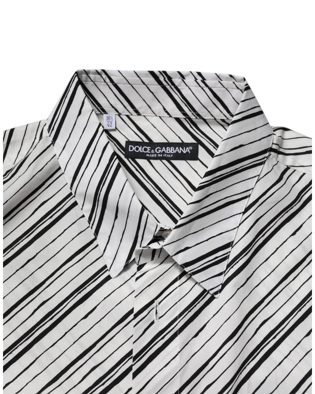 Dolce & Gabbana Gray Striped Long Sleeves Formal Shirt for men