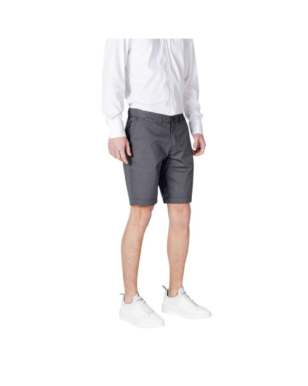 ARMANI EXCHANGE Gray Blue Cotton Short for men