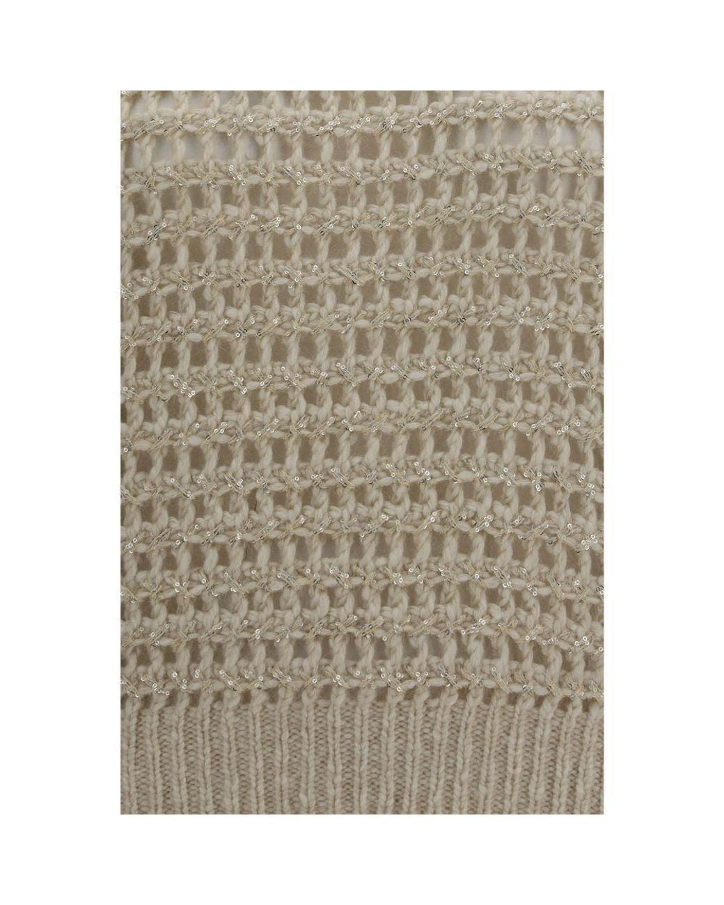 Brunello Cucinelli Natural Beige Wool Oves Aries Sweatshirt