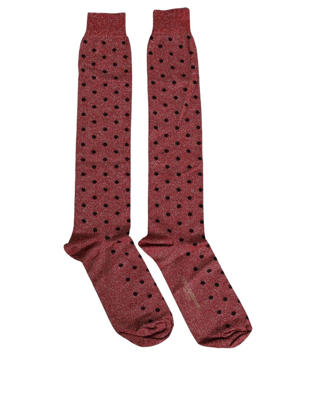 Dolce & Gabbana Red Maroon Polka Dot Over The Calf Accessory Socks for men