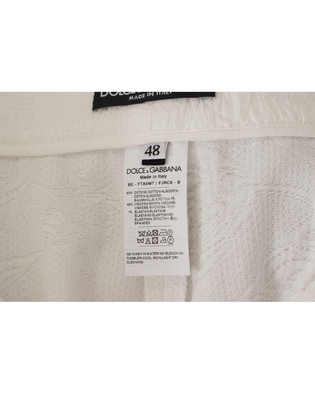 Dolce & Gabbana White High Waist Culotte Cotton Shorts