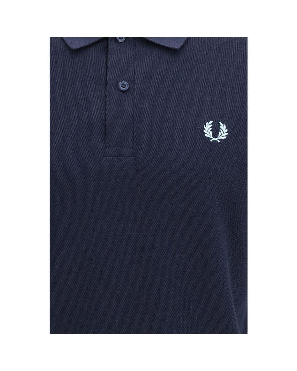 Fred Perry Blue Cotton Polo Shirt for men