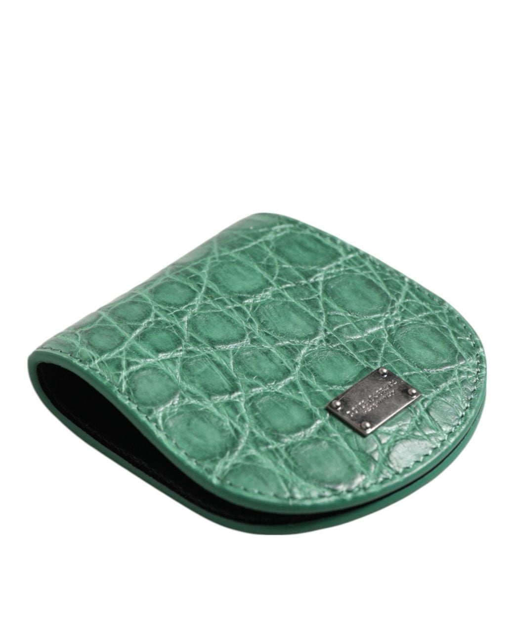 Dolce & Gabbana Green Exotic Skin Coin Condom Case Holder Pocket Wallet for men