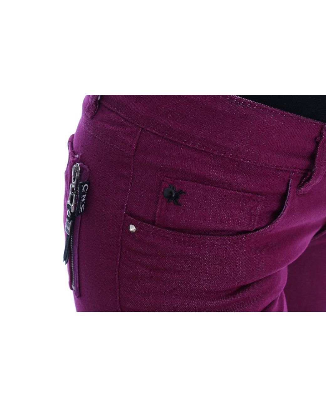 CoSTUME NATIONAL Red Cotton Stretch Slim Denim Jeans