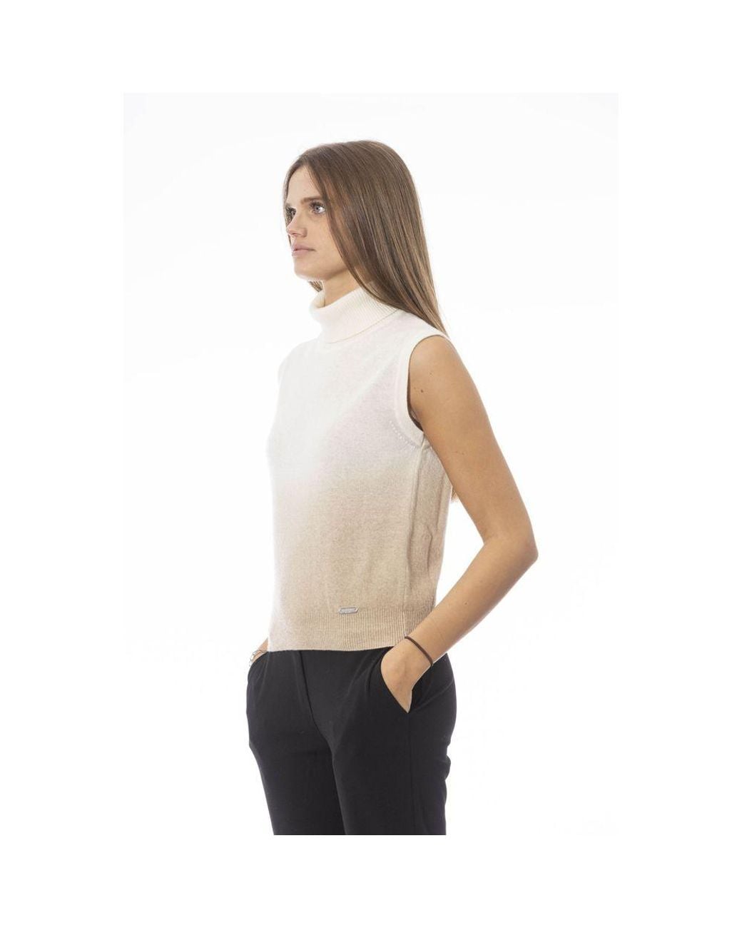 Baldinini Natural White Wool Sweater