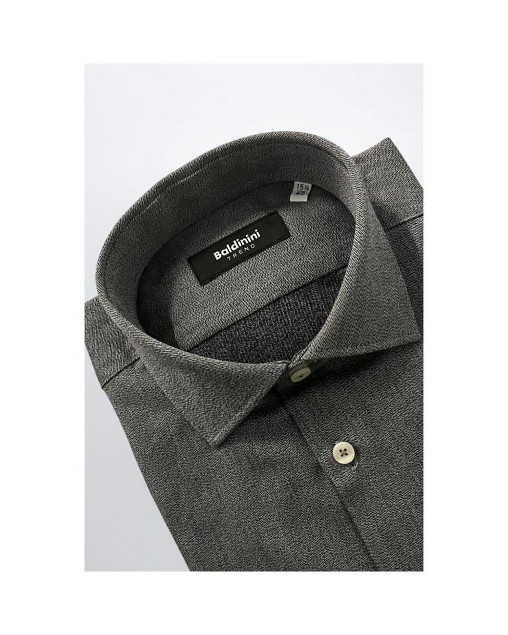 Baldinini Green Gray Cotton Men Shirt for men