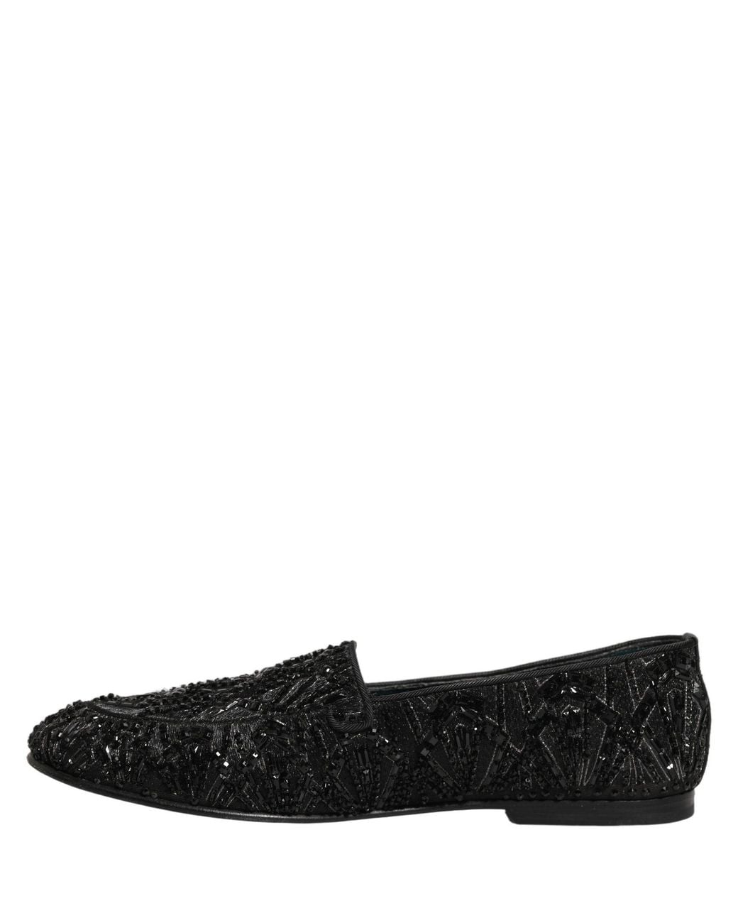 Dolce & Gabbana Black Velvet Embroidered Dress Loafers Shoes for men