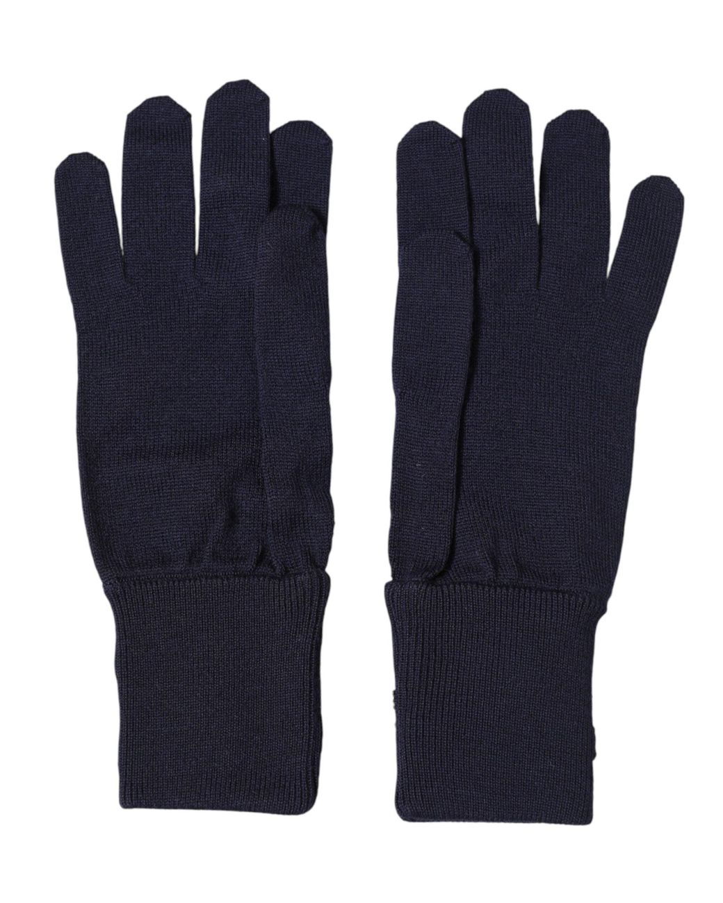 Dolce & Gabbana Blue Wool Knit #Dgloveslondon Embroidered Mitten Gloves Virgin for men