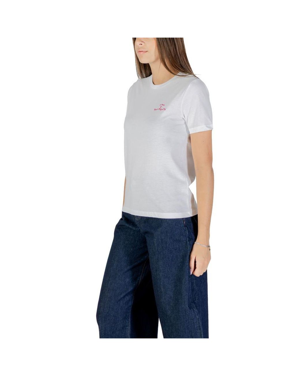 ONLY Blue Cotton T-Shirt