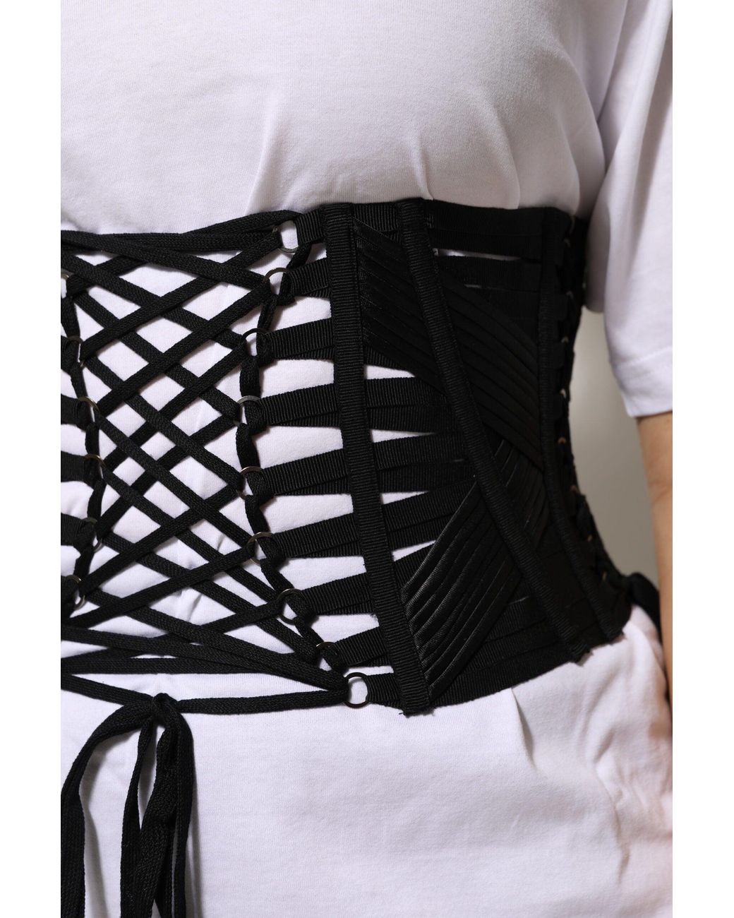 Dolce & Gabbana White Lace Up Waist Belt