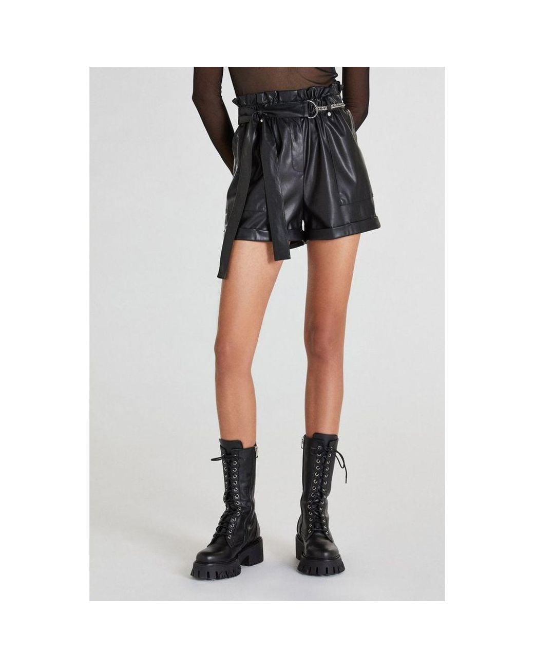 Patrizia Pepe Black Polyethylene Short And Mini Shorts