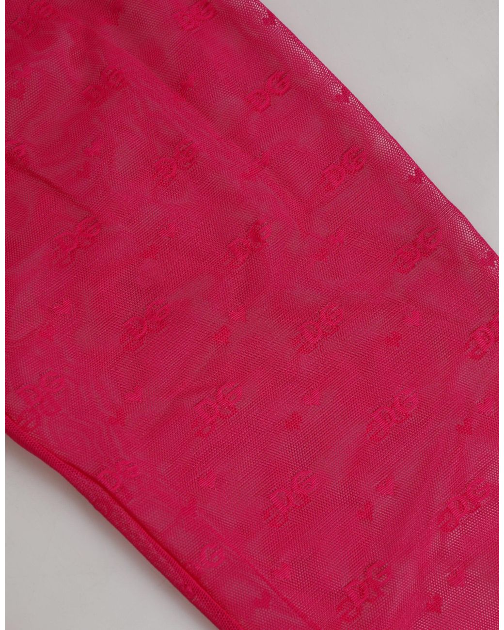 Dolce & Gabbana Red Sheer Leggings Logo Waistband