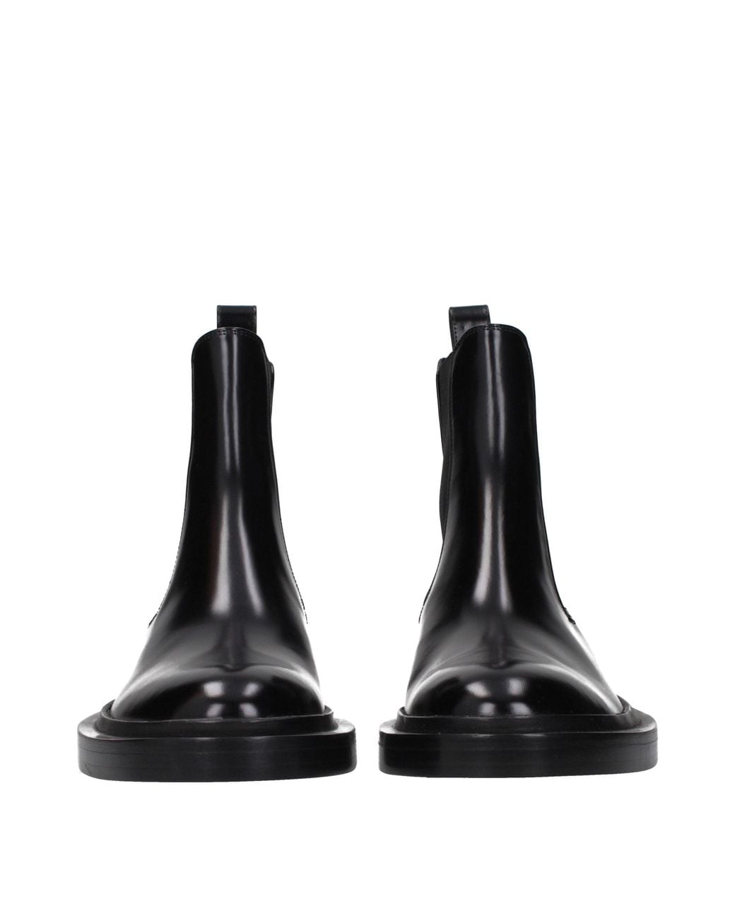 Jil Sander Black Leather Ankle Boots