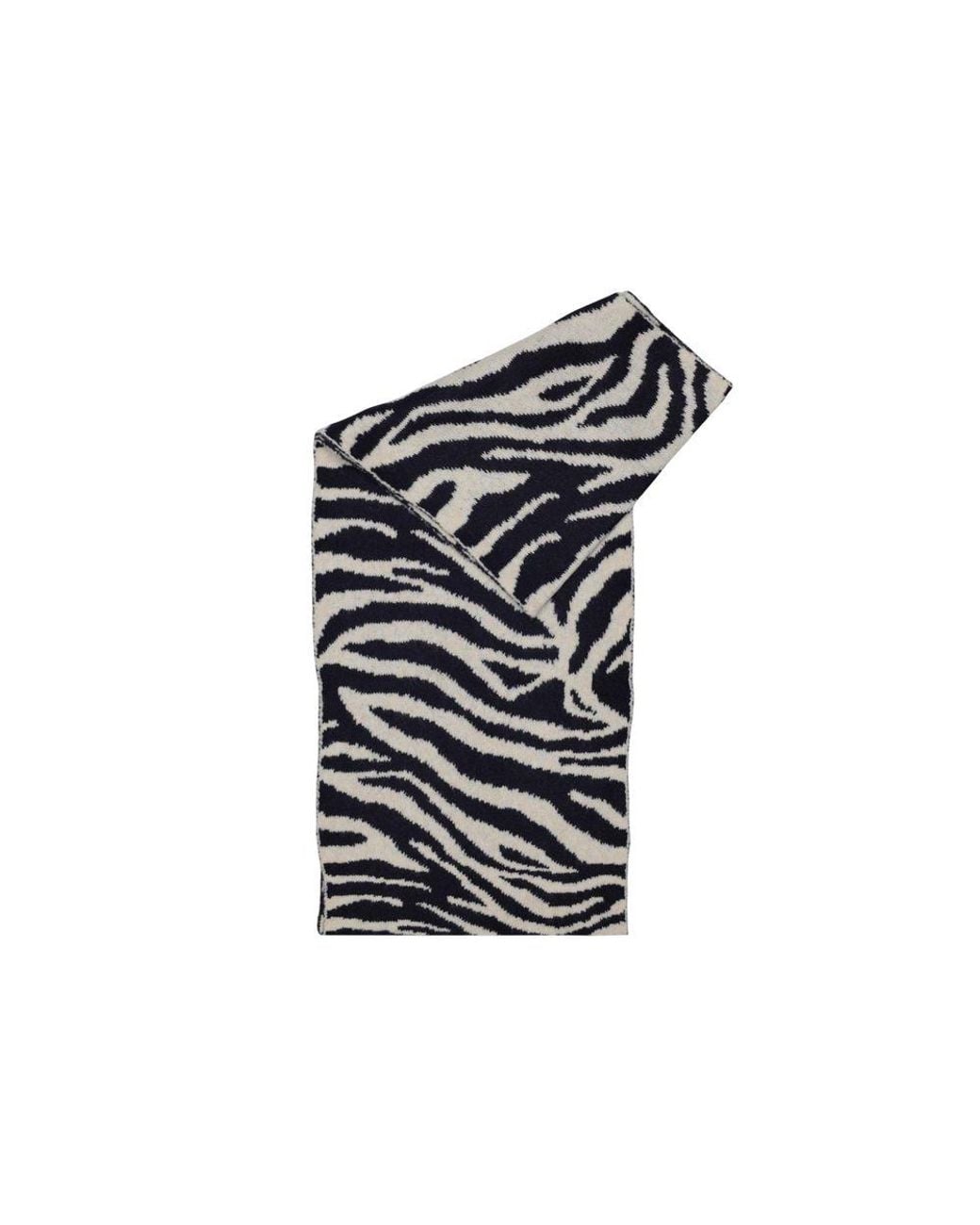 Pieces Black Blue Recycled Polyester Scarf