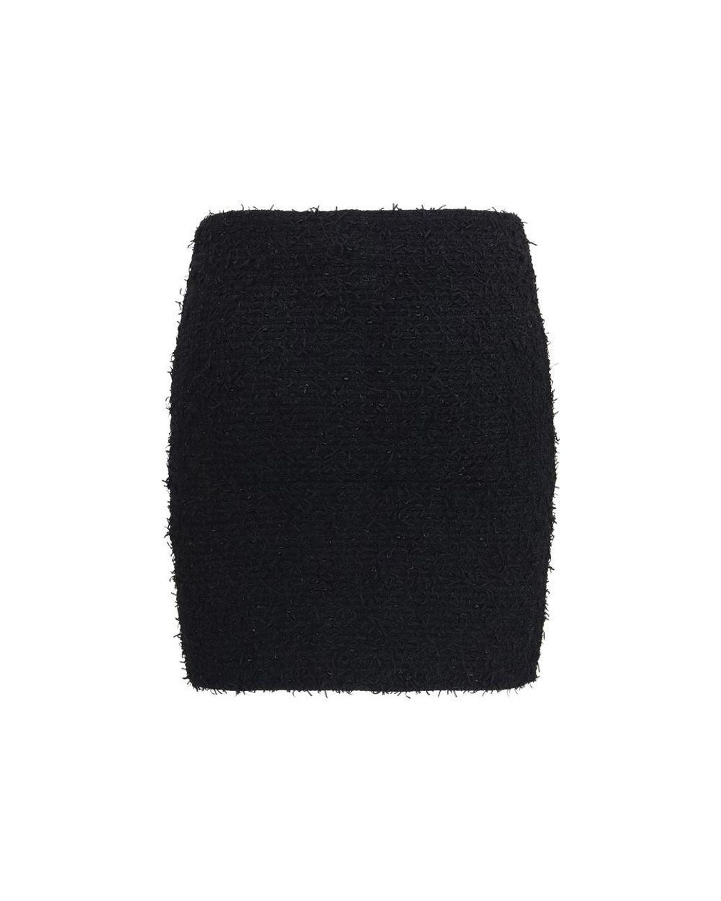 Balmain Black Viscose Mini Skirt
