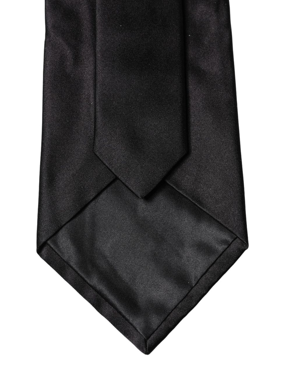 Dolce & Gabbana Black Solid Satin Silk Adjustable Neckwomen's Tie