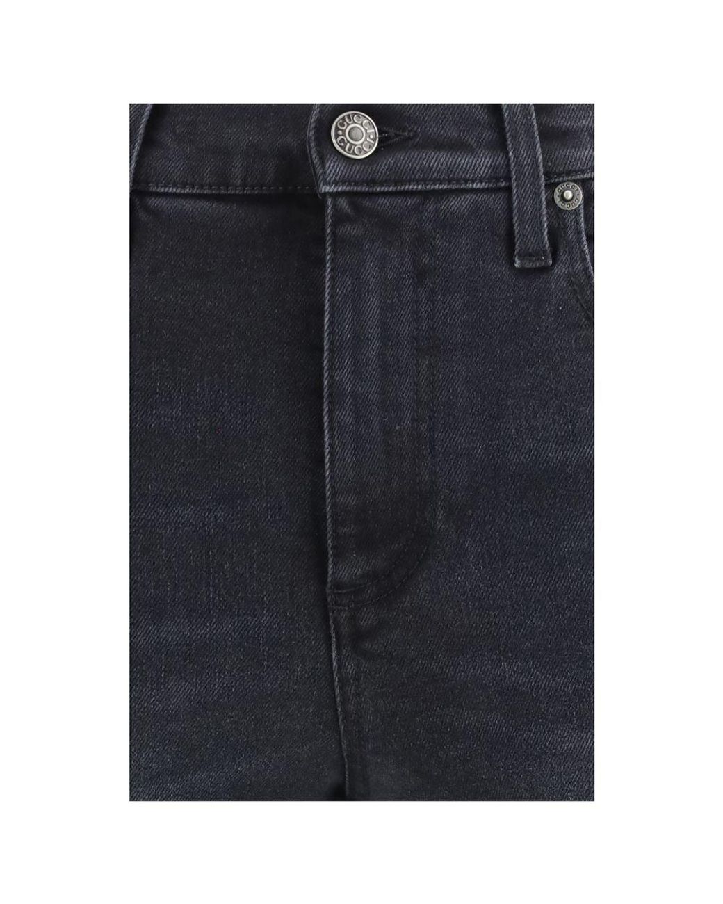 Gucci Blue Black Cotton Skinny Jeans