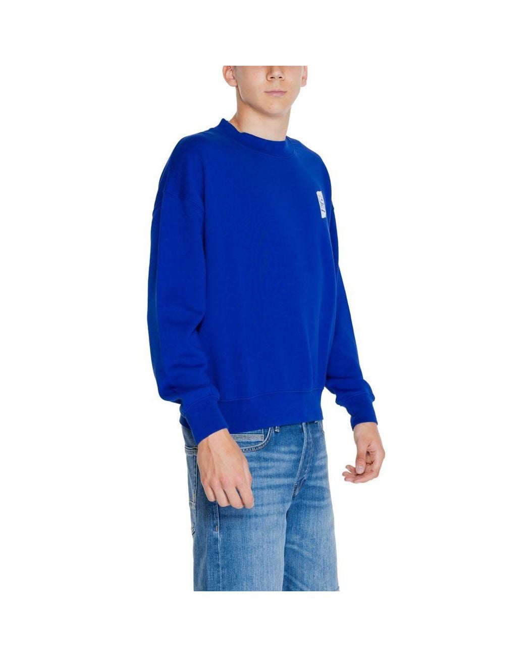 Replay Blue Cotton Sweater for men