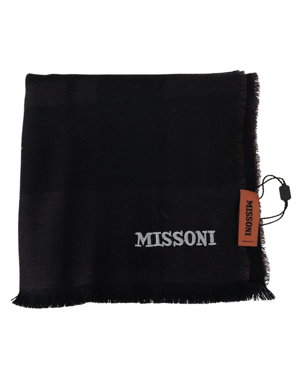 Missoni Black 100% Wool Neck Wrap Scarf for men