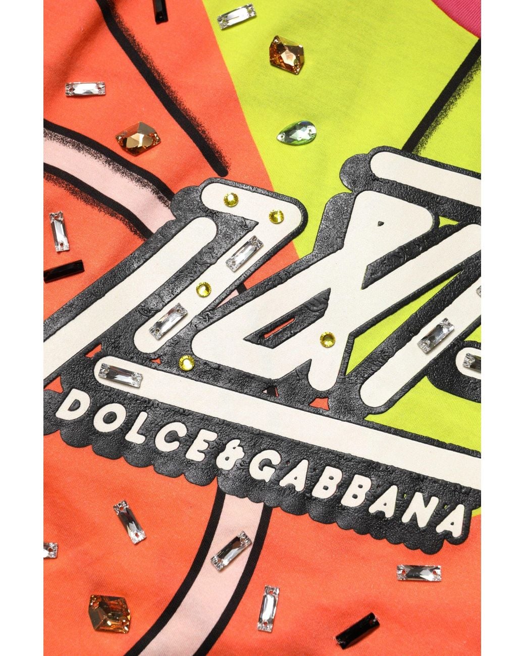 Dolce & Gabbana Black Multicolor Printed Crystal Embellishment Top for men