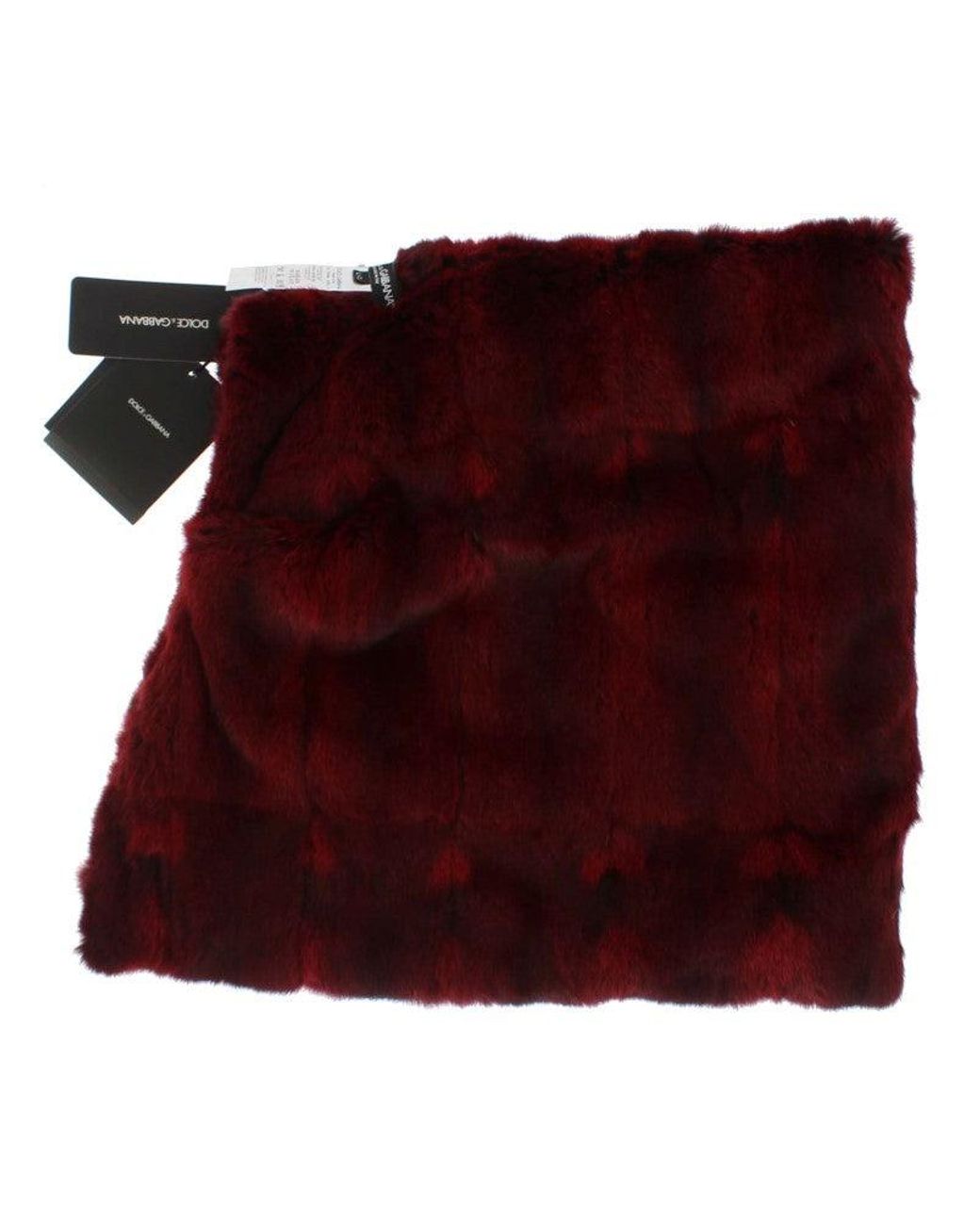 Dolce & Gabbana Red Hamster Fur Crochet Hood Scarf Hat