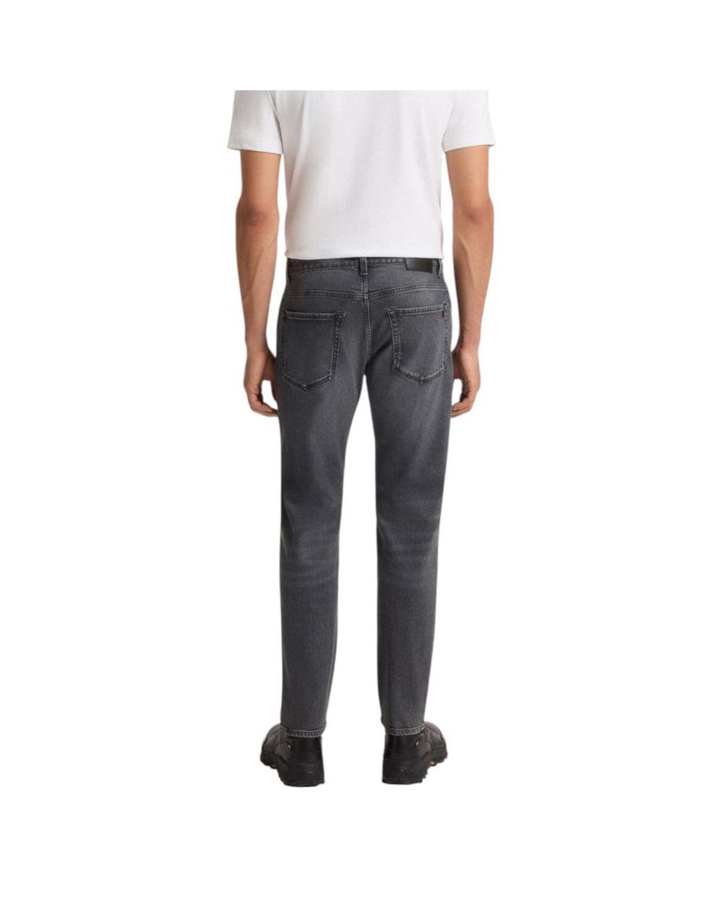 Boss Blue Gray Cotton Relaxed Fit Jeans for men