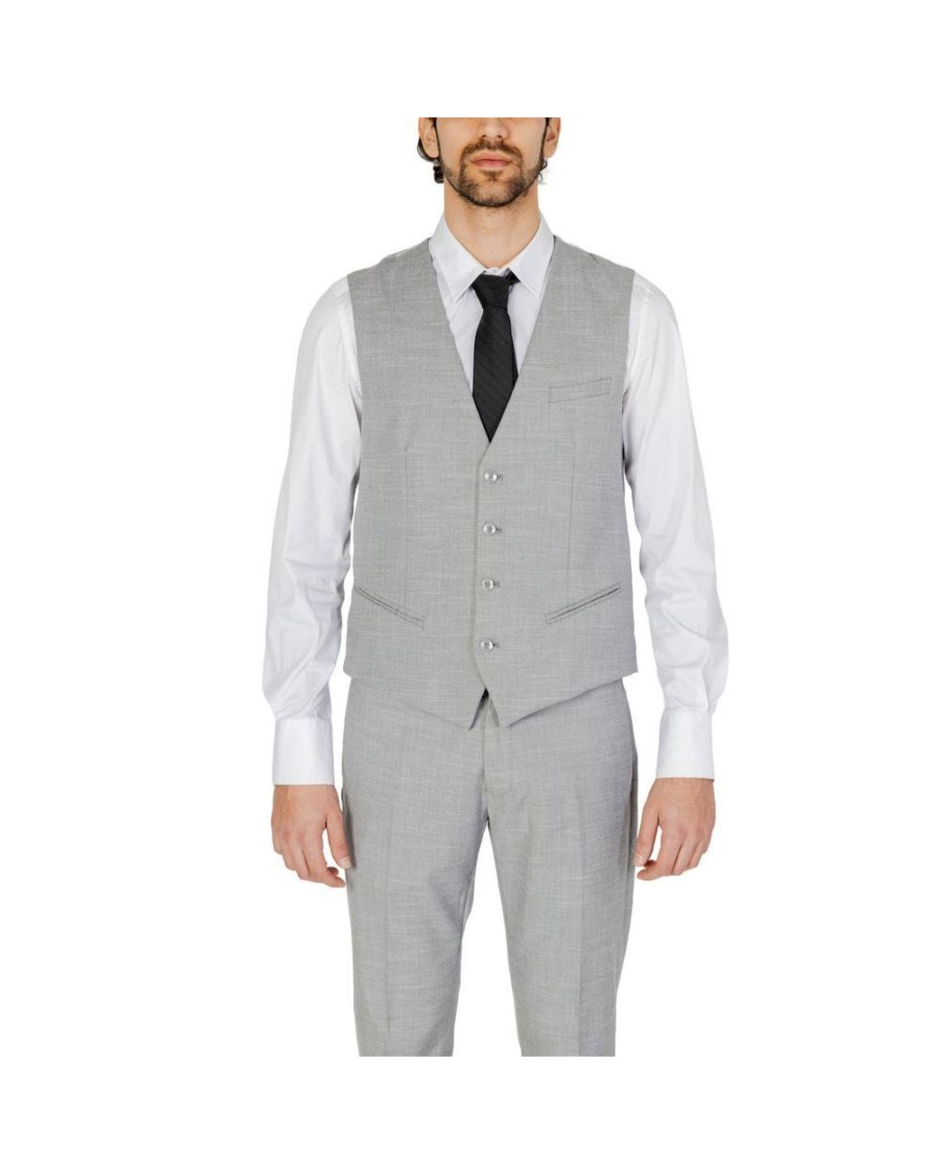 Antony Morato Gray Polyester Waistcoat for men