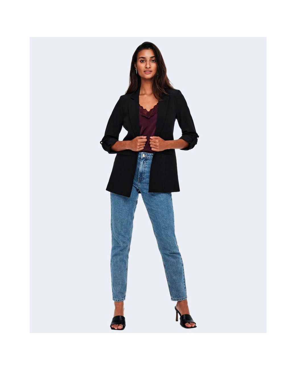 ONLY Black Polyester Suits & Blazer