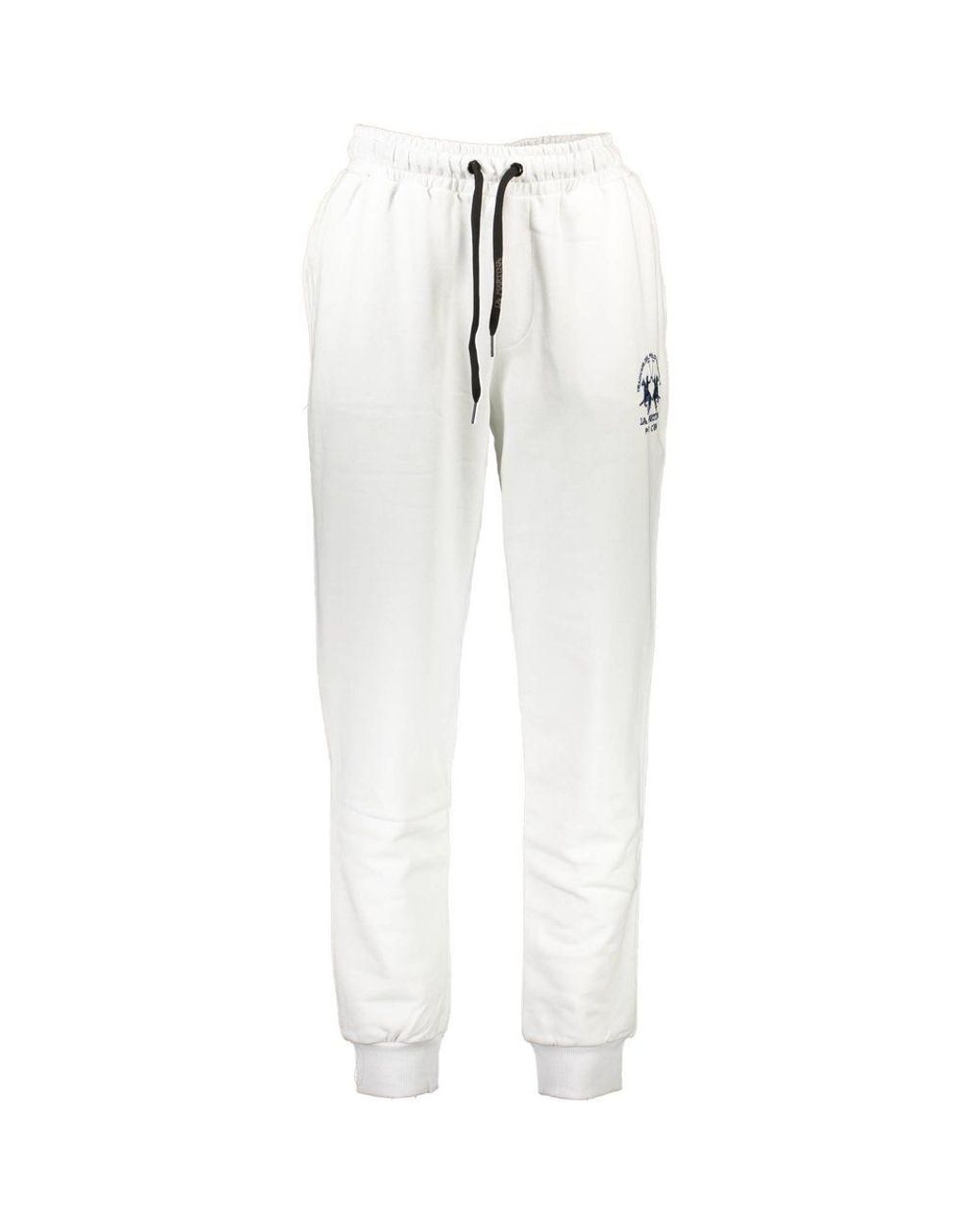 La Martina White Bianco Cotton Men's Sweatpant for men