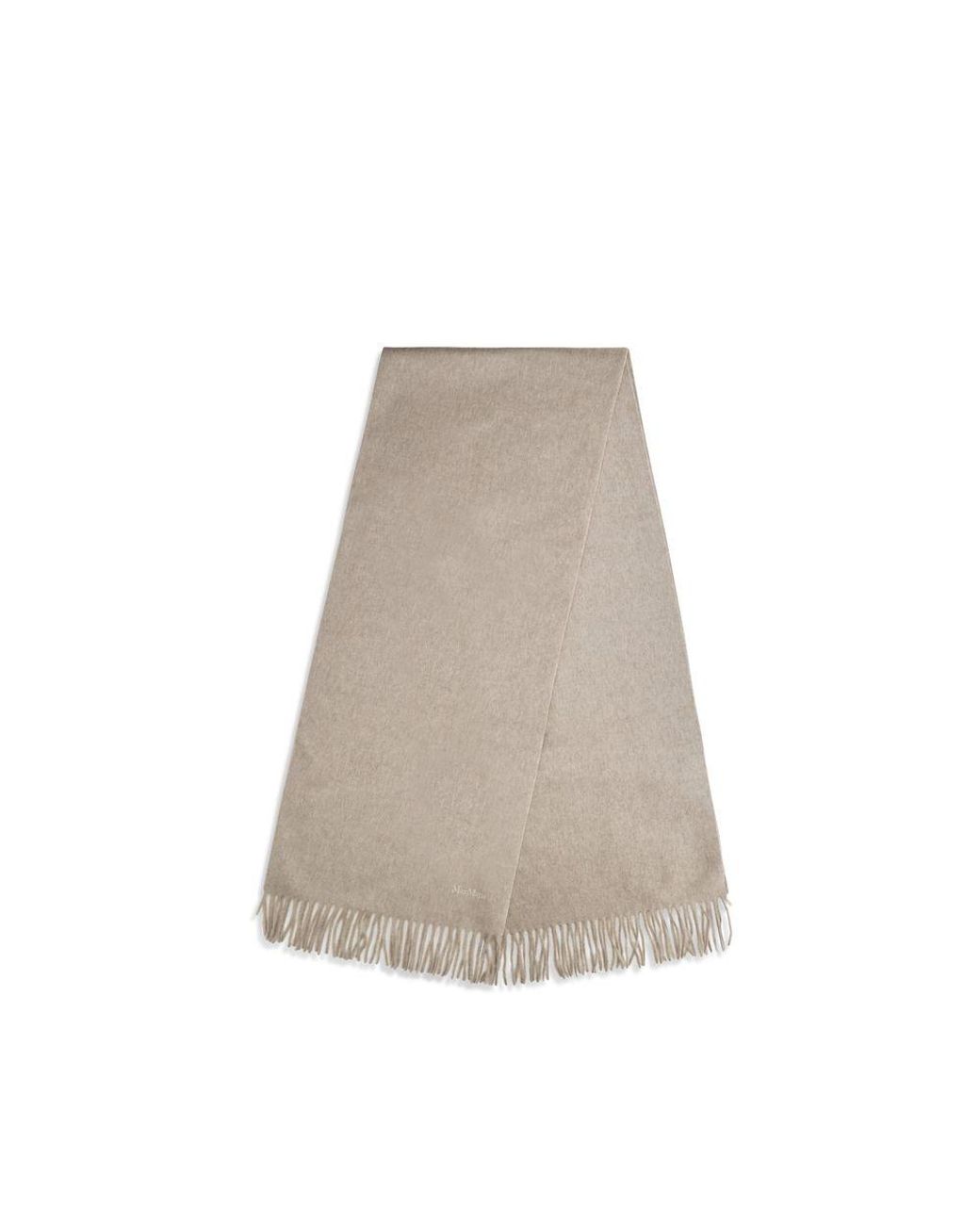 Max Mara Natural Beige Cashmere Scarf