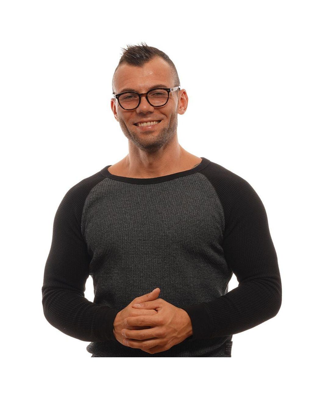 Zegna Black Brown Plastic Glasses (frames) for men