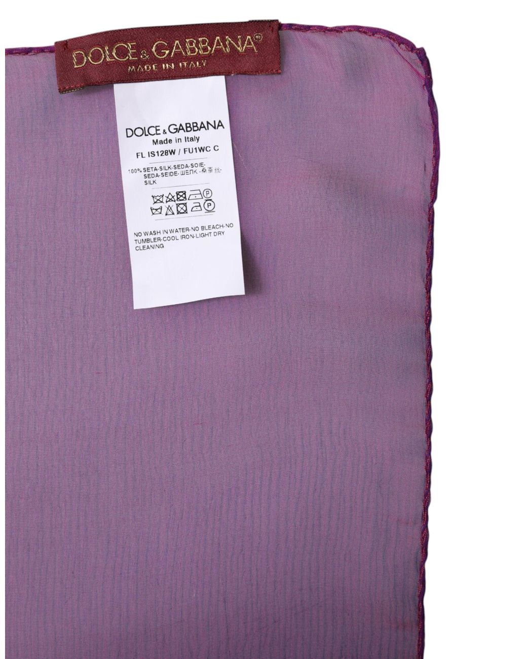 Dolce & Gabbana Purple Silk Rectangle Wrap Shawl Scarf
