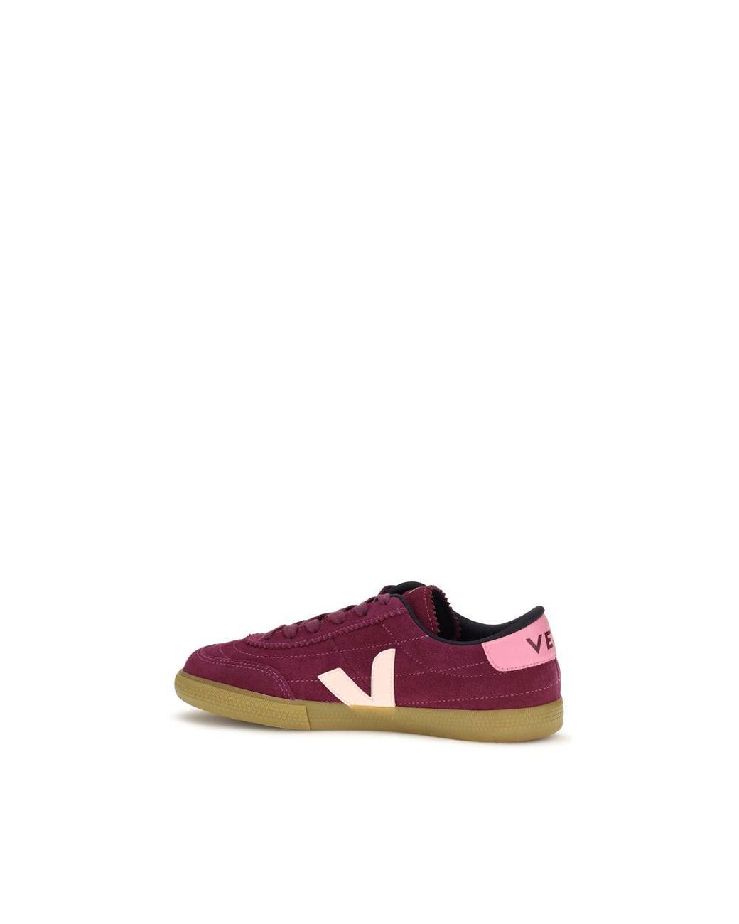 Veja Pink Purple Calf Leather Bos Taurus Low Top Sneakers
